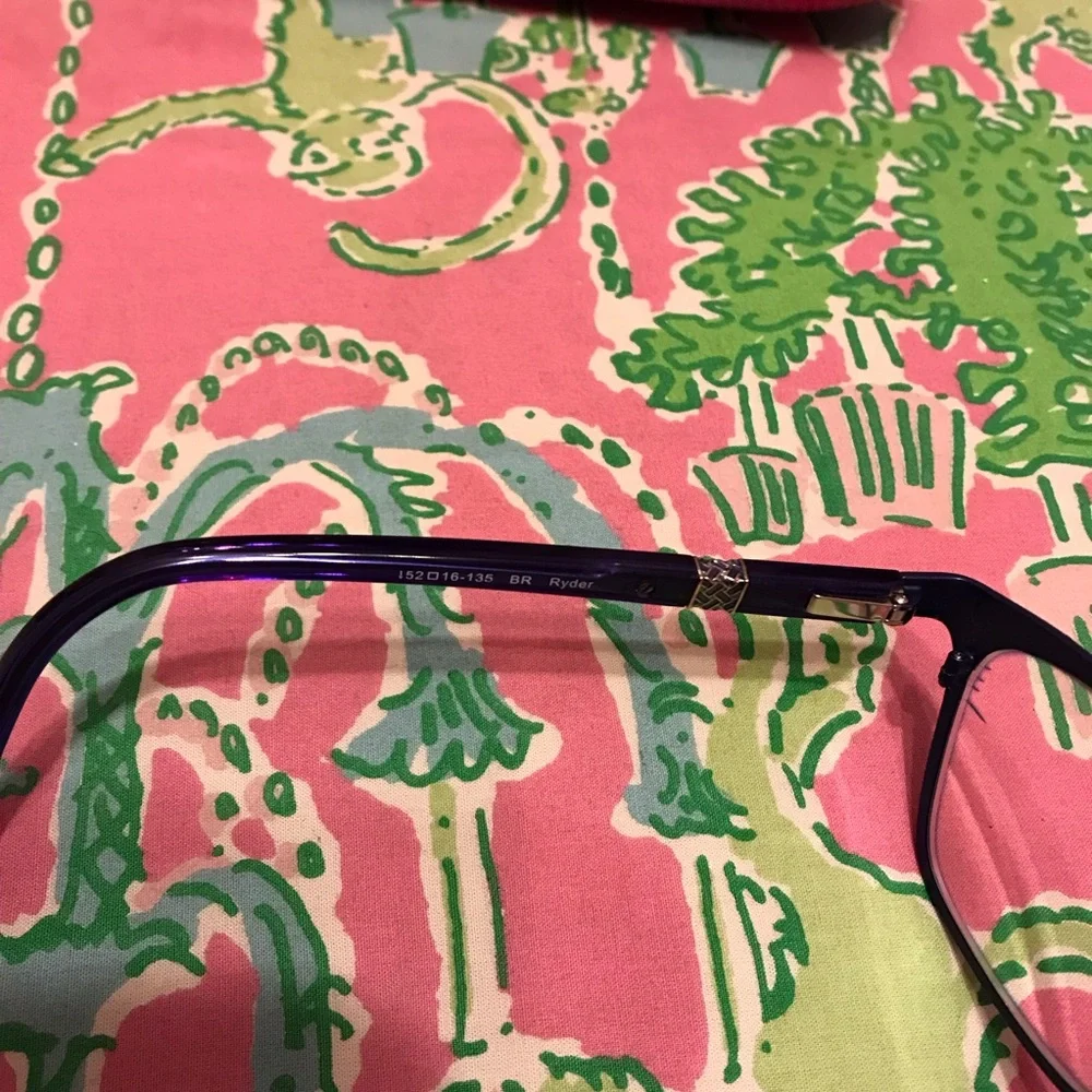 Lilly Pulitzer brown and navy Ryder eyeglasses - Picture 3 of 9